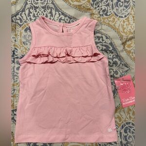 Ruffle Butts Pink Knit Ruffle Trim Tank